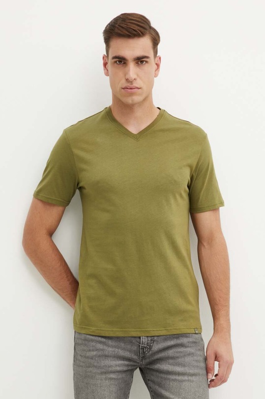 United Colors of Benetton t-shirt bawełniany zielony 3U53J4231.100