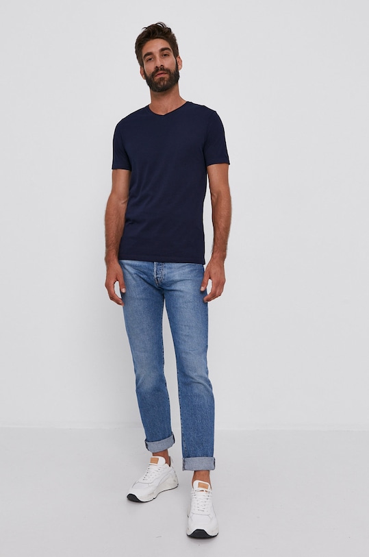 Бавовняна футболка United Colors of Benetton 3U53J4231.016 темно-синій AA00