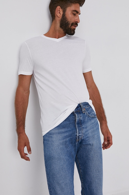 United Colors of Benetton Tricou din bumbac uni alb 3U53J4231.101