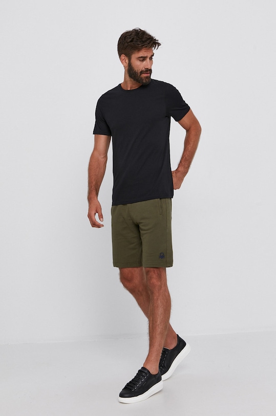 United Colors of Benetton T-shirt bawełniany 3U53J1F15.100 czarny AA00