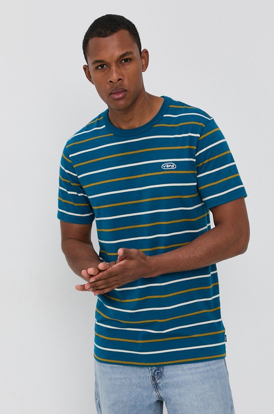 Vans T-shirt wzorzyste niebieski VN0A54BL1QQ1