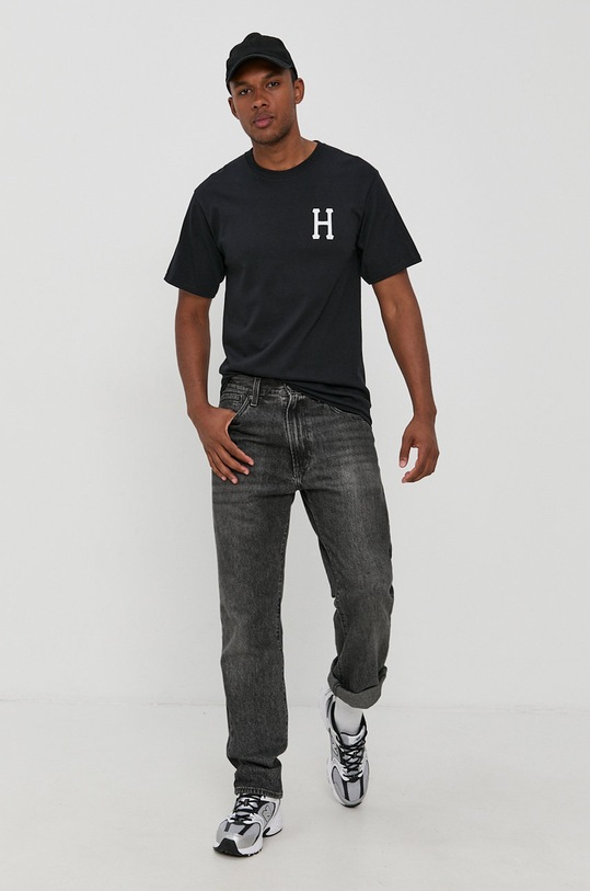 HUF T-shirt bawełniany ts01048 czarny SS21