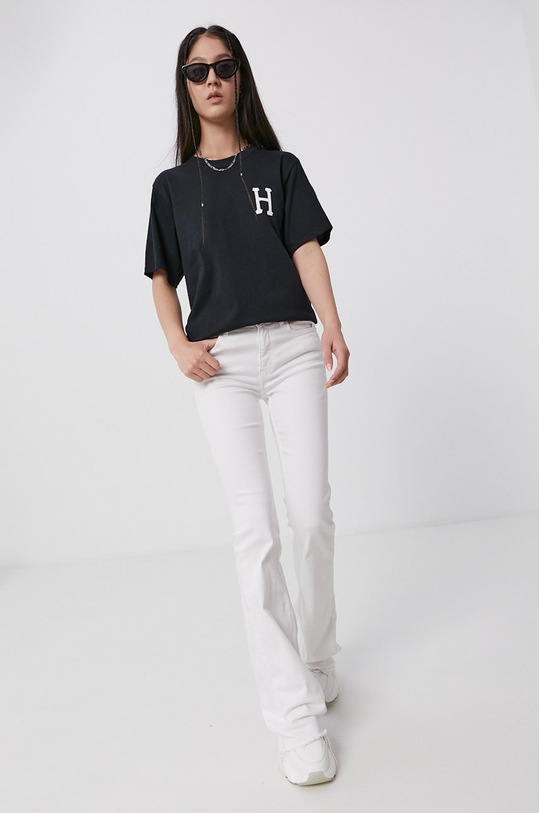 Odzież HUF T-shirt bawełniany ts01048 czarny