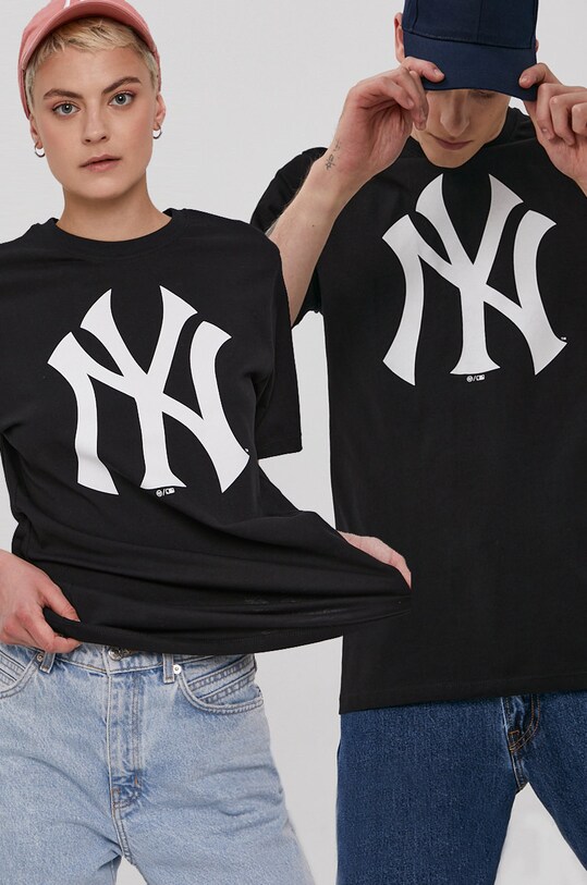 47 brand T-shirt nadruk czarny BB017TEMIME544088JK