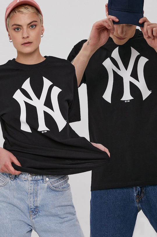 47 brand T-shirt nadruk czarny BB017TEMIME544088JK