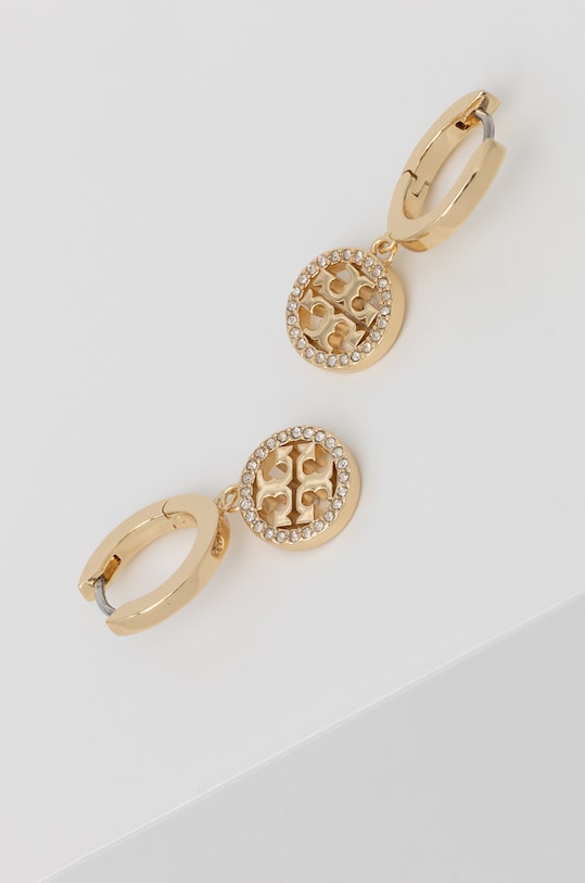 Náušnice Tory Burch MILLER PAVE HOOP 87041.783 zlatá AA00