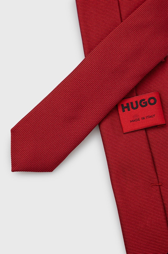 HUGO krawat jedwabny 50468199 czerwony AW23