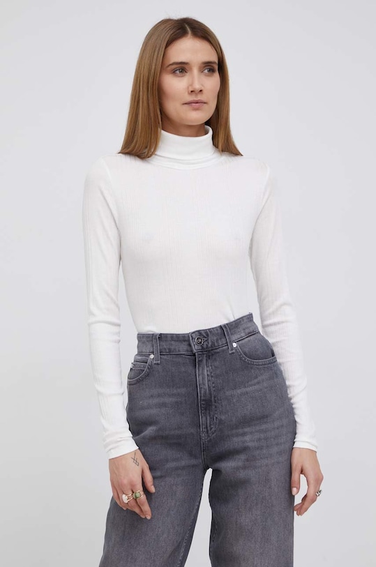 Calvin Klein - Longsleeve uni alb K20K203470.PPYY