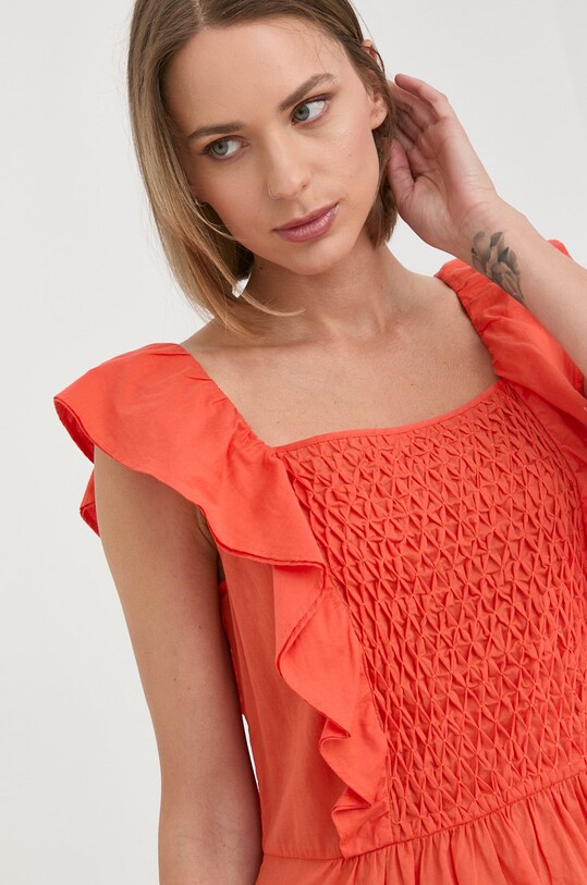 Marella bluza din bumbac portocaliu 31610622200