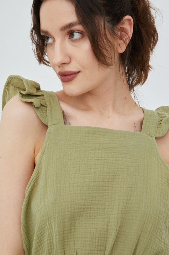 Bavlněná halenka Vero Moda zelená 10263269.Sage