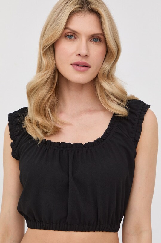 Blúzka The Kooples čierna FTOP24074K