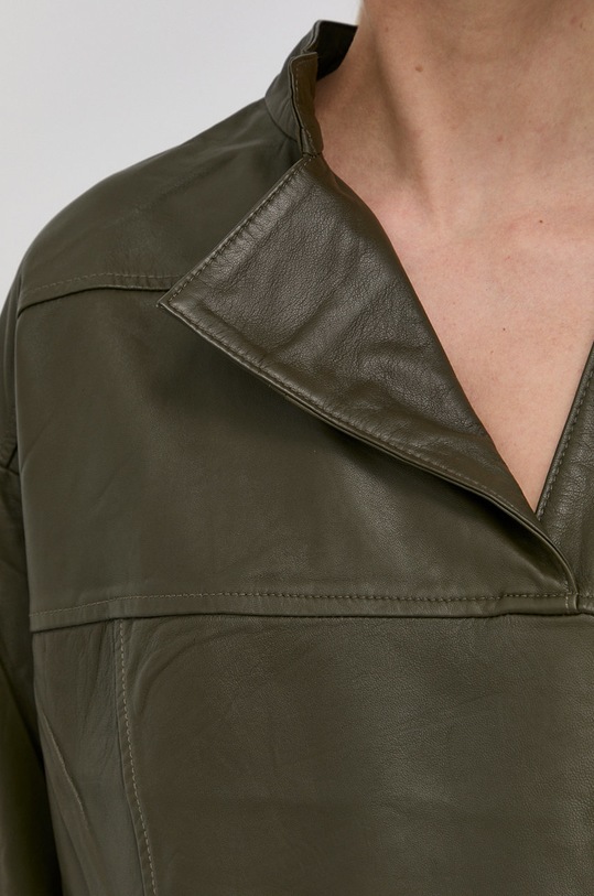 Notes du Nord Bluzka skórzana Taz 12505 zielony