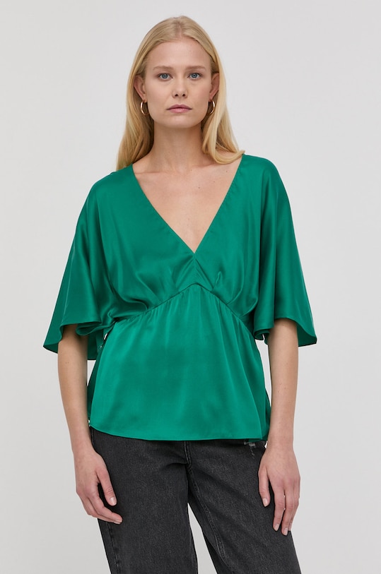 Bluza s dodatkom svile Notes du Nord casual zelena 12617