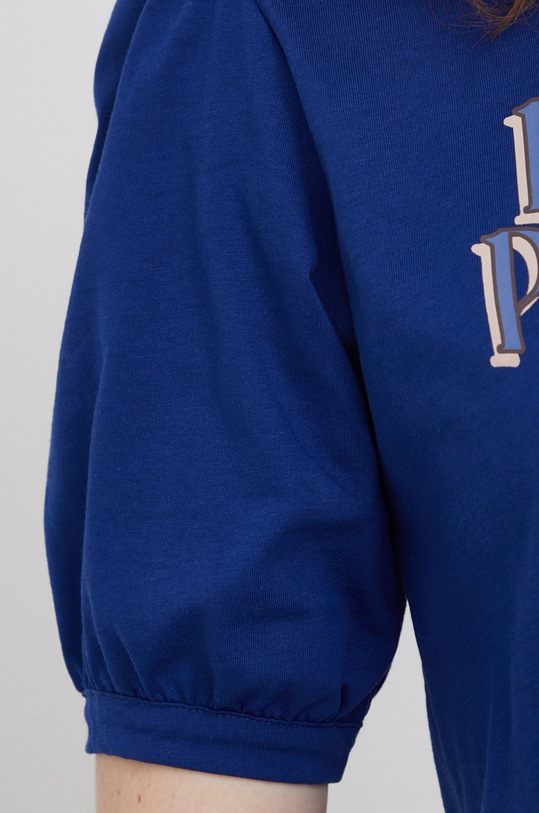 Sisley tricou din bumbac 3I1XL100D.0D2 bleumarin