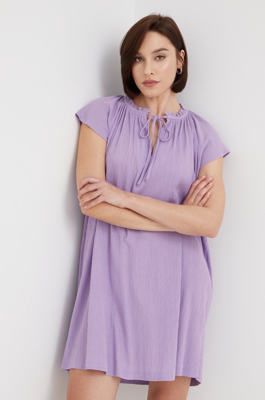 Pamučna haljina United Colors of Benetton 4D37DV020.64Y ljubičasta SS22