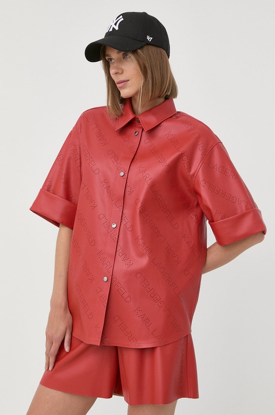 Košeľa Karl Lagerfeld 221W1610 červená SS22