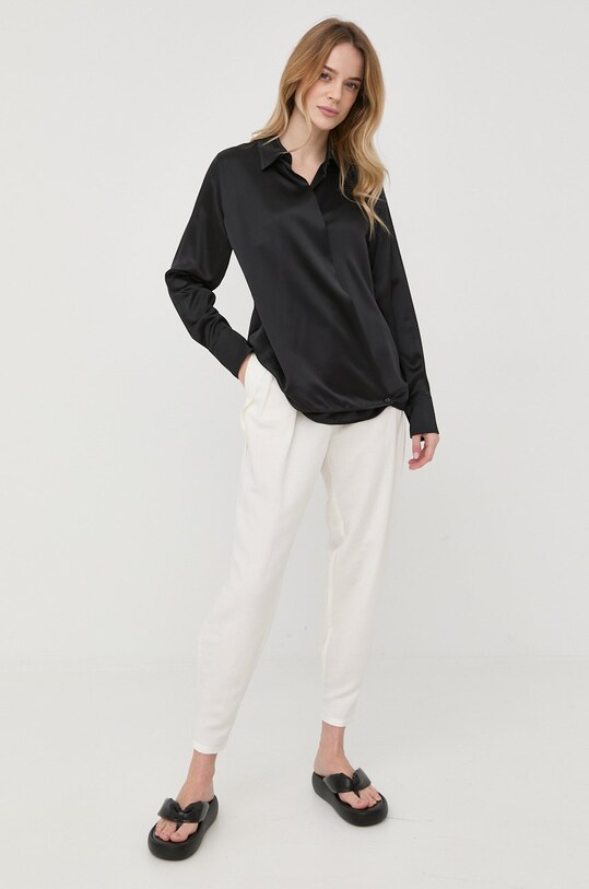 Шовкова блузка Victoria Beckham 1222WSH003615A чорний SS22