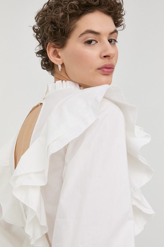 Bruuns Bazaar bluzka bawełniana BBW2749 biały