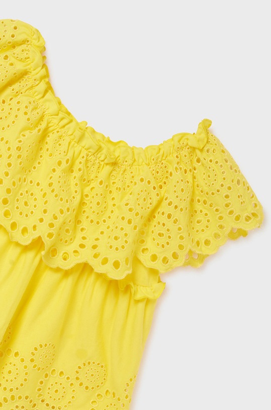 Fete Mayoral bluza de bumbac pentru copii 6128.8E.JUNIOR galben