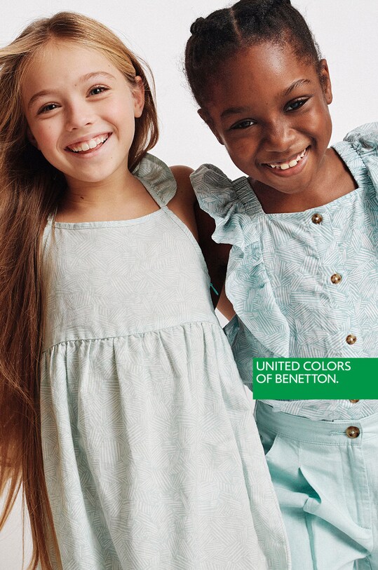 Lněná halenka United Colors of Benetton tyrkysová 5WWRCQ007.G