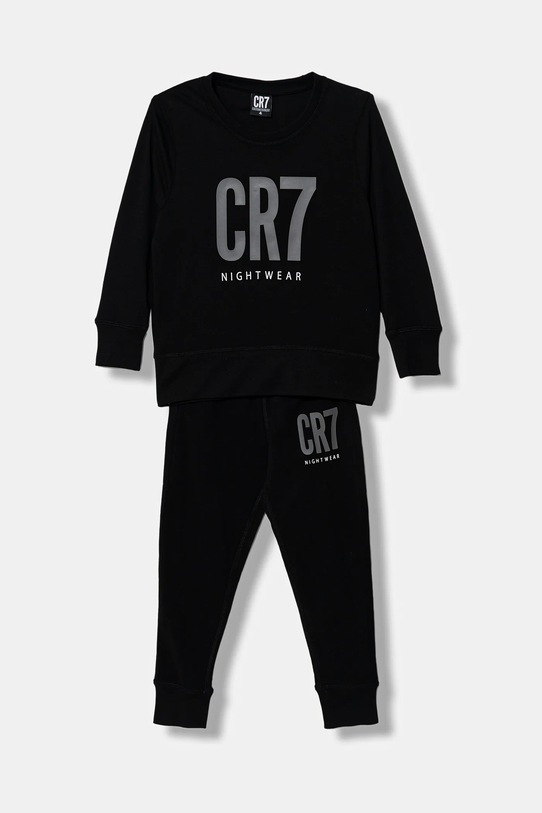 CR7 Cristiano Ronaldo set de pijama de bumbac pentru copii set negru 8770.42.913