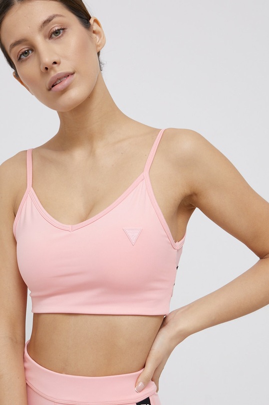 Guess - Biustonosz sportowy miękka różowy V2RP11.MC03W