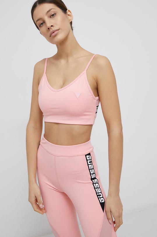 Guess - Biustonosz sportowy różowy V2RP11.MC03W