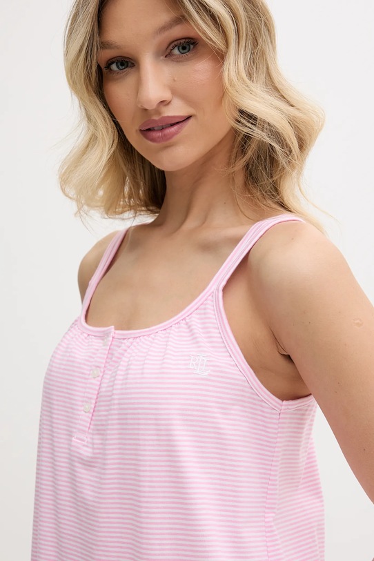 Бавовняна нічна сорочка Lauren Ralph Lauren рожевий I812702