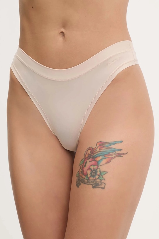 Dkny stringi dzianina beżowy DK8961