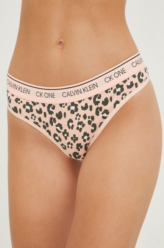 Calvin Klein Underwear stringi CK One dzianina różowy 000QF5733E.PPYY