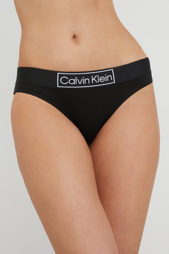 Σλιπ Calvin Klein Underwear πλεκτό ύφασμα μαύρο 000QF6775E.PPYY