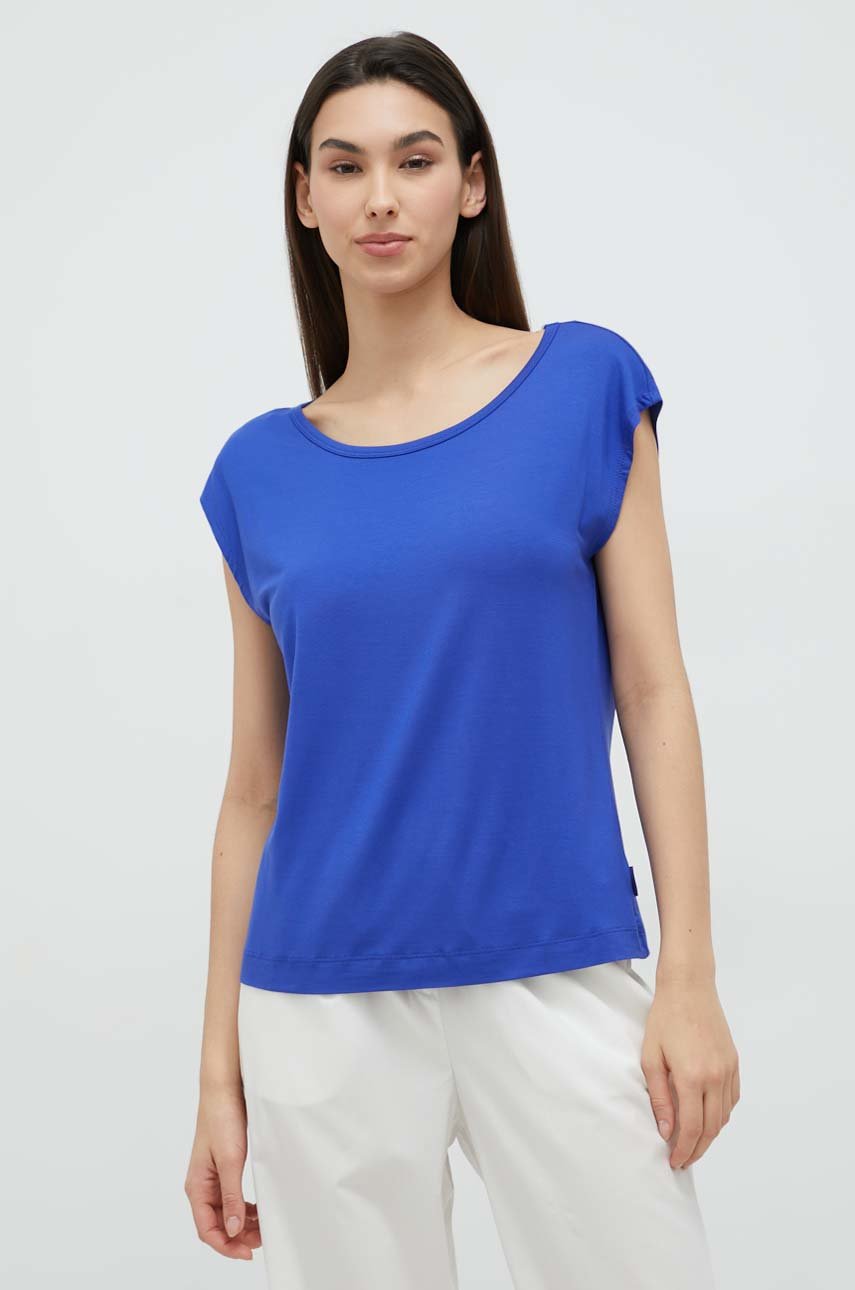 Pižama majica Calvin Klein Underwear Pletenina modra 000QS6794E.PPYY