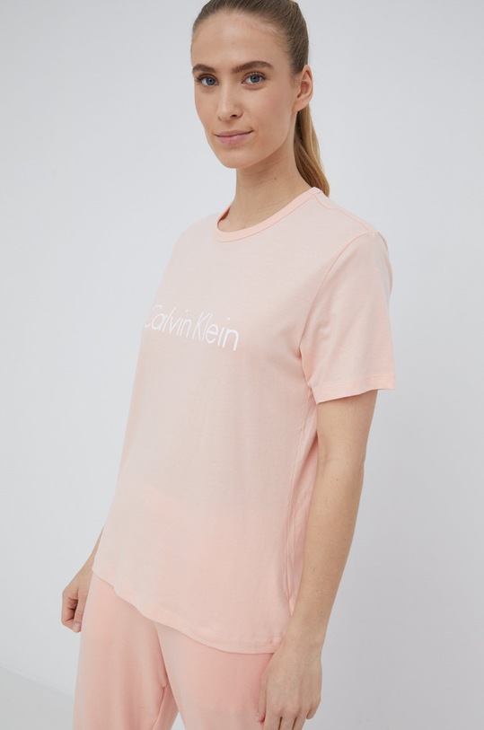 Calvin Klein Underwear t-shirt piżamowy bawełniany 000QS6105E.PPYY pomarańczowy SS22