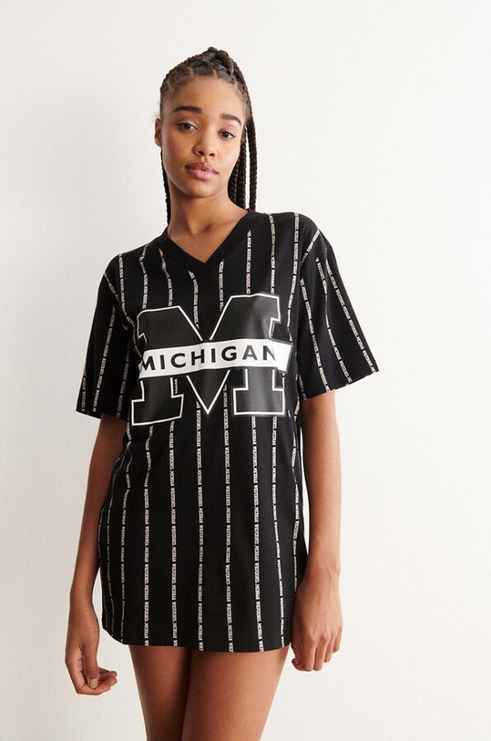 Undiz koszula piżamowa nadruk czarny 653343005