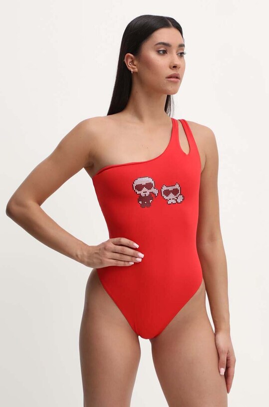 Karl Lagerfeld costum de baie dintr-o bucată KL22WOP02 rosu SS24