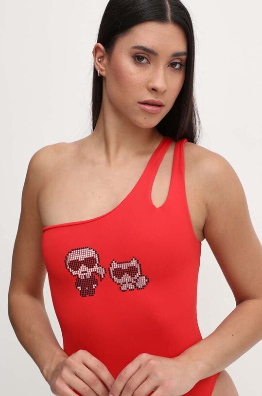 Karl Lagerfeld costum de baie dintr-o bucată rosu KL22WOP02