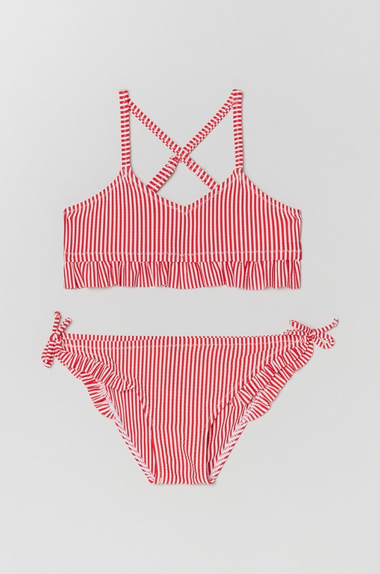 OVS dwuczęściowy strój kąpielowy dziecięcy komplet czerwony 1443297.Kids.Beachwear