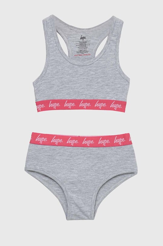 Hype mutandi e reggiseno bambini sovrastampa grigio TWBT.348
