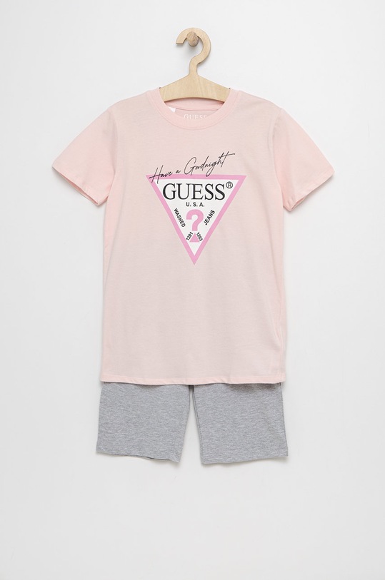 Guess piżama dziecięca komplet różowy H1BJ10.K8HM0
