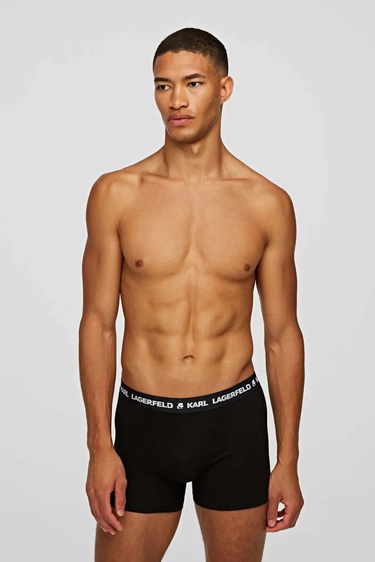 Boxerky Karl Lagerfeld pletenina černá 220M2125