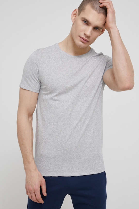 United Colors of Benetton t-shirt piżamowy bawełniany dzianina szary 3BVG2M271.501