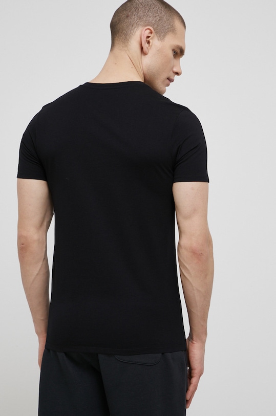 Odzież United Colors of Benetton t-shirt piżamowy bawełniany 3BVG2M271.100 czarny