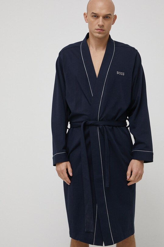 Bavlněný župan BOSS 50469624 námořnická modř SS22