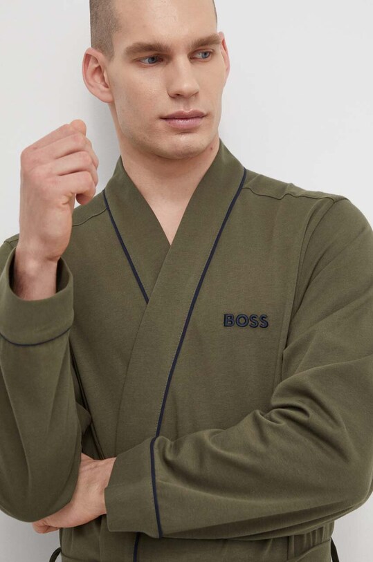 BOSS halat de baie din bumbac verde 50474105