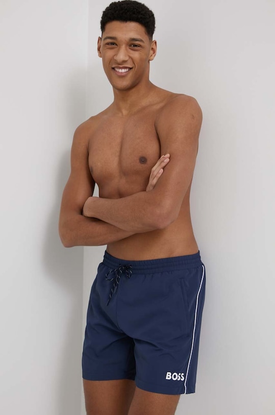 BOSS szorty kąpielowe 50469607 Planet friendly granatowy 50469607