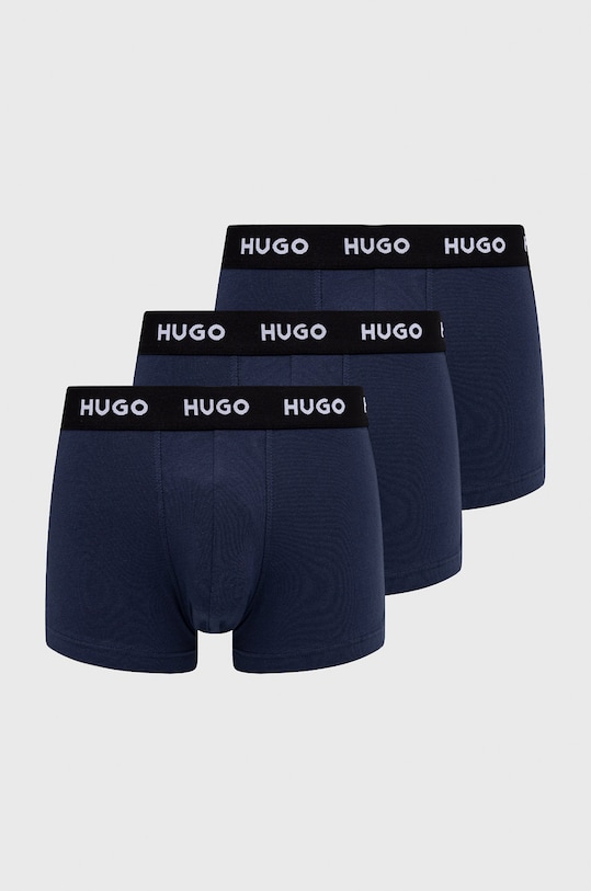 Боксери HUGO (3-pack) трикотаж темно-синій 50469786