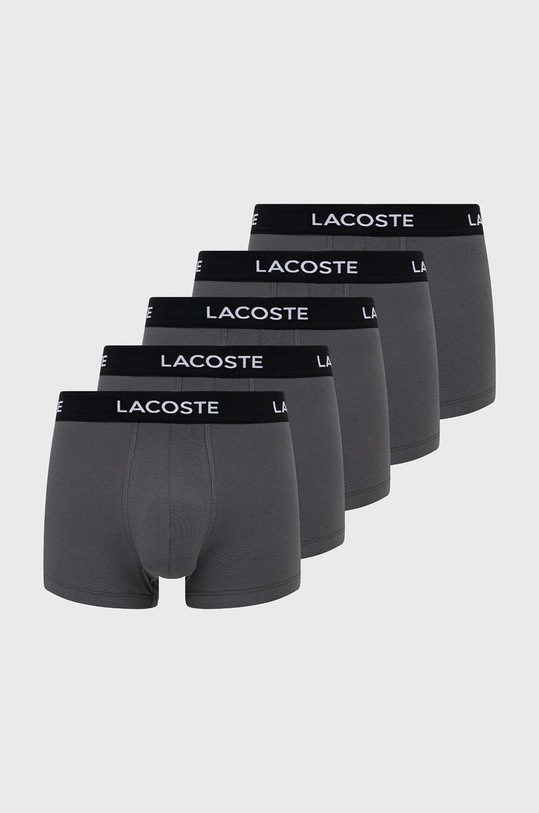 Boxerky Lacoste (5-pak) pletenina sivá 5H5203