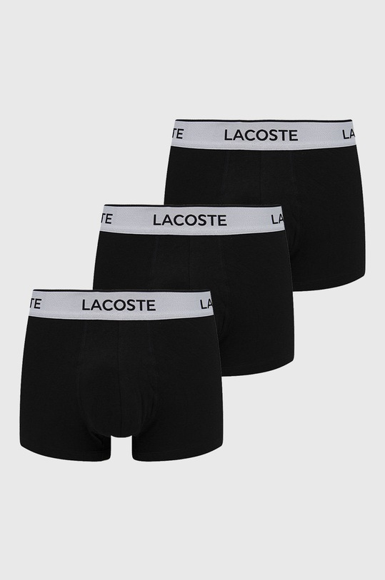 Boxerky Lacoste (3-pak) pletenina čierna 5H8385