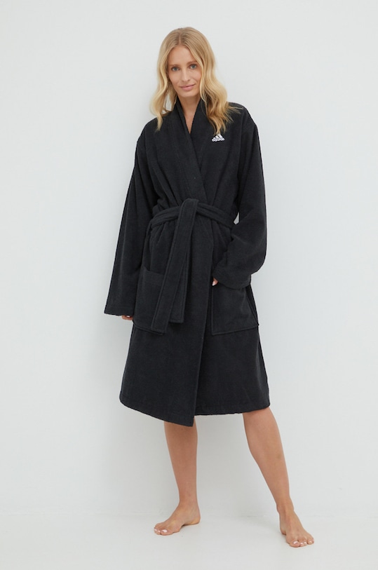 adidas Performance halat de baie din bumbac FS3373 negru AW22