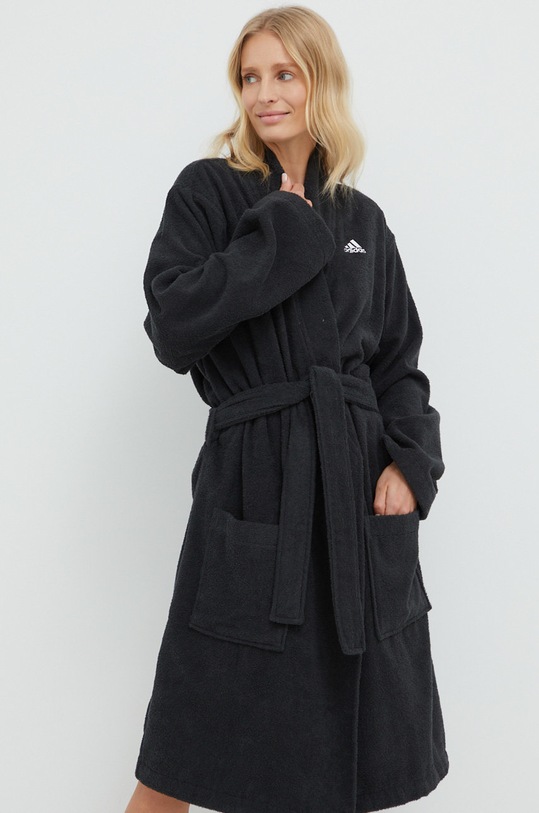 adidas Performance halat de baie din bumbac negru FS3373